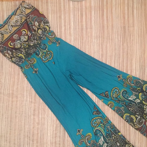 Teal pantsuit - Picture 3 of 4